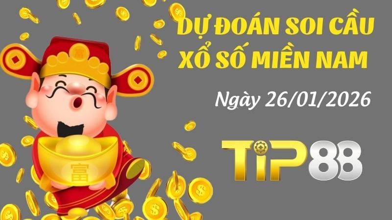 TIP88 Dự đoán xổ số miền Nam hôm nay ngày 26/01/2026 [Chuẩn Nhất]