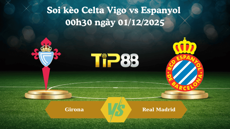 TIP88 Nhận định soi kèo Celta Vigo vs Espanyol 00h30 ngày 01/12/2025 – La Liga