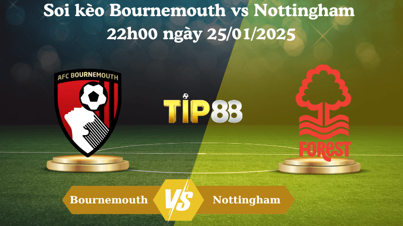 TIP88 Nhận định soi kèo Bournemouth vs Nottingham 22h00 ngày 25/01/2025 - Ngoại Hạng Anh